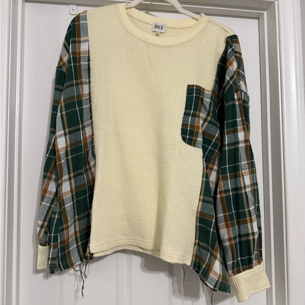 BKE Cream Waffle Knit Sweater